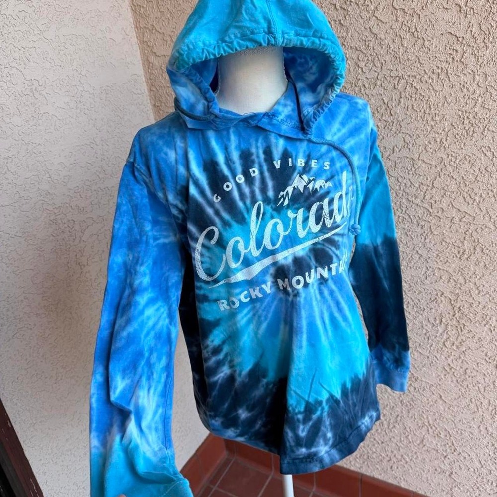 Colorado blue tie-dye hoodie